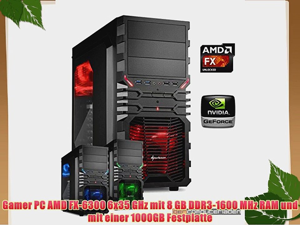 dercomputerladen Gamer PC System AMD FX-6300 6x35 GHz 8GB RAM 1000GB HDD nVidia GTX750 Ti -2GB