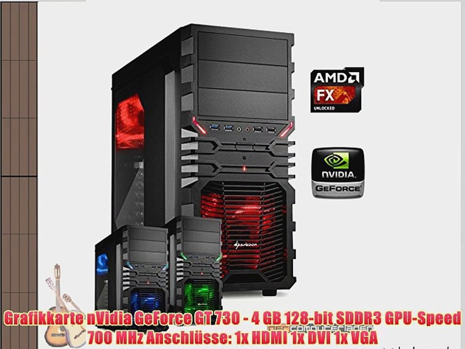 dercomputerladen Gamer PC System AMD FX-6300 6x35 GHz 8GB RAM 1000GB HDD nVidia GT730 -4GB