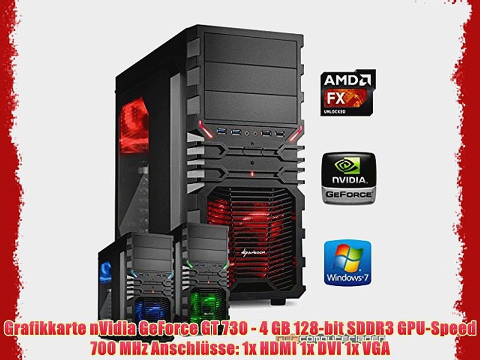 dercomputerladen Gamer PC System AMD FX-6300 6x35 GHz 8GB RAM 1000GB HDD nVidia GT730 -4GB