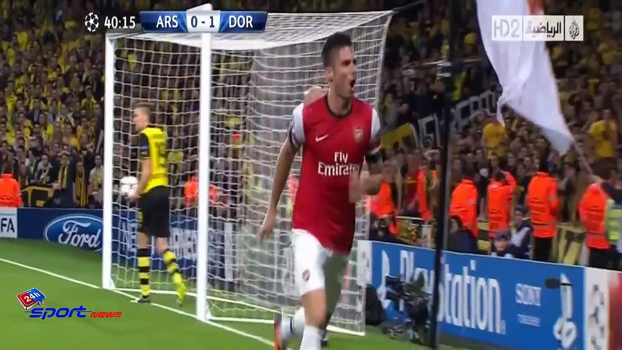 اهداف مباراة آرسنال 1 - 2 بوروسيا دورتموند دوري أبطال أوروبا (2013/10/22) تعليق حفيظ الدراجي [HD]