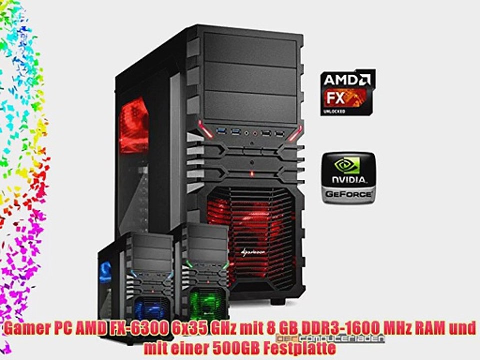 dercomputerladen Gamer PC System AMD FX-6300 6x35 GHz 8GB RAM 500GB HDD nVidia GTX960 -2GB