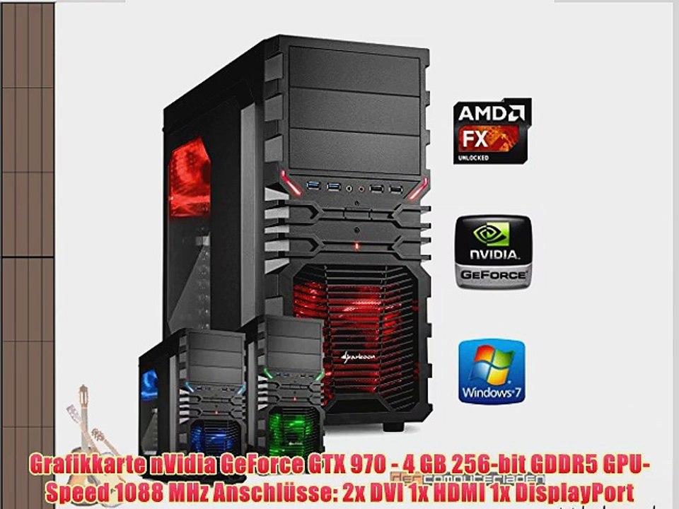 dercomputerladen Gamer PC System AMD FX-6300 6x35 GHz 8GB RAM 500GB HDD nVidia GTX970 -4GB