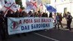 Manifestatzione A Foras is bases militares de Sardinya