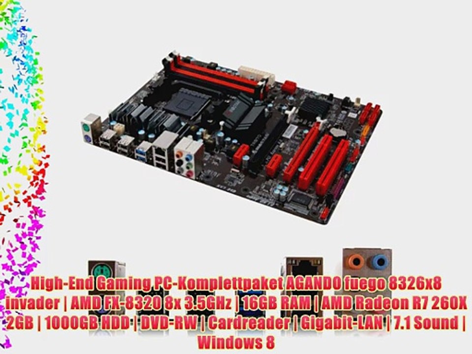 High-End Gaming PC-Komplettpaket AGANDO fuego 8326x8 invader | AMD FX-8320 8x 3.5GHz | 16GB