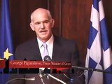 George Papandreou Prime Minister of Greece Speaking at the Consulate General of  Greece In New York