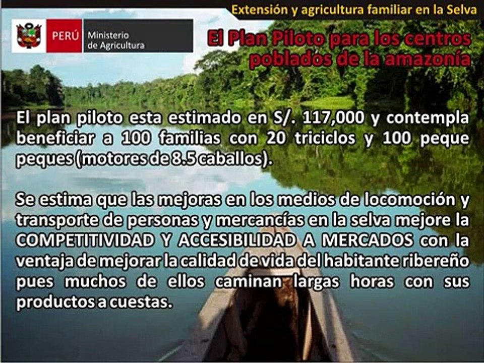 Extensión y agricultura familiar en la Selva - MINAG - AGRORURAL