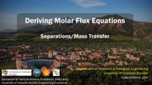Deriving Molar Flux Equations