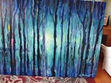semi-abstract forest painting - acrylic by adam maslowski