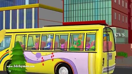 Wheels on the Bus Go Round And Round 3D Animation Nursery Rhymes & Songs for Children YouT