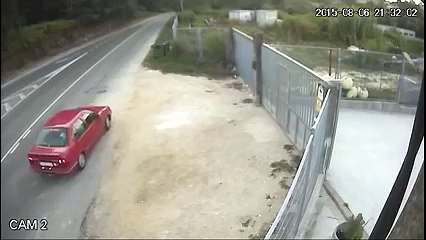 Il balance son chien par-dessus d'une barrière pour se débarrasser de lui