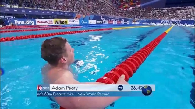 50m brasse H (demi-finales) - ChM 2015 natation, Adam Peaty en 26.42 (record du monde)