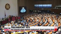 Full assembly adopts resolution condemning Pyongyang and gives conset to arrest sitting lawmaker