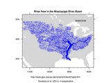 River flow in the Mississippi River Basin