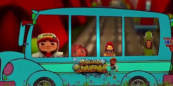 Finger Family Subway Surfers Cheats Cartoons | Wheels On The Bus Go Round and Round Nursery Rhymes