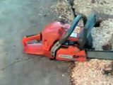 The chainsaw guy log testing Husqvarna 357 XP