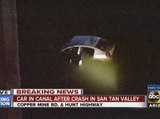 Car in canal after crash in San Tan Valley