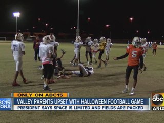 Valley parents upset with Halloween football game