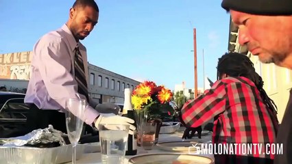 Having a Dinner with Homeless People Thanksgiving