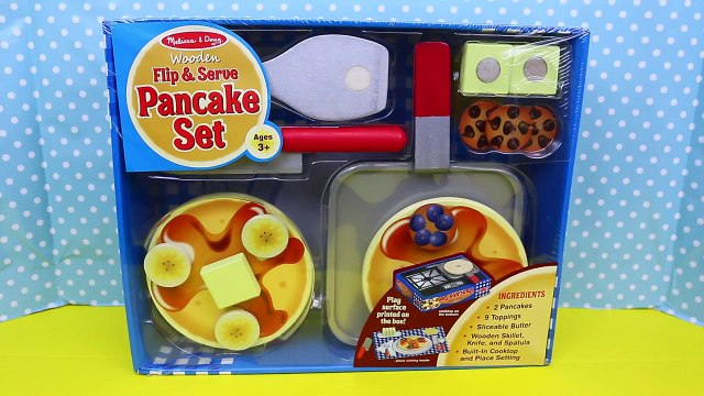 Melissa & Doug Wooden Flip N Serve Pancake Kid Set Slice & Cut Kitchen Pretend Play Breakf