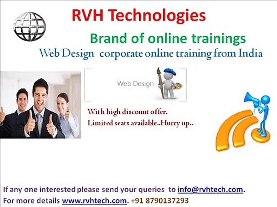 Web Designing corporate online training from india|low fee
