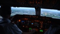 KLM C Beautiful Landing at AMS - Cockpit View