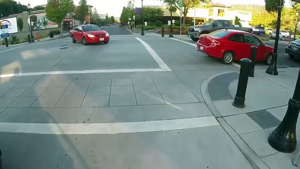 Car Crashes into Cyclist  Stop Sign Optional