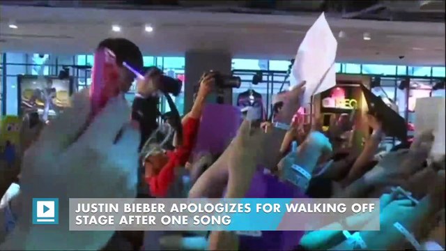 Justin Bieber apologizes for walking off stage after one song