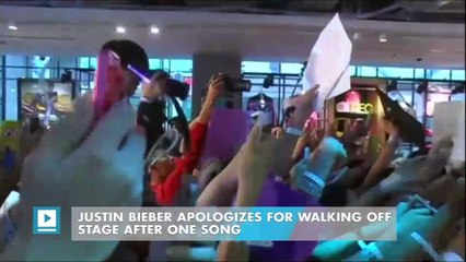 Justin Bieber apologizes for walking off stage after one song