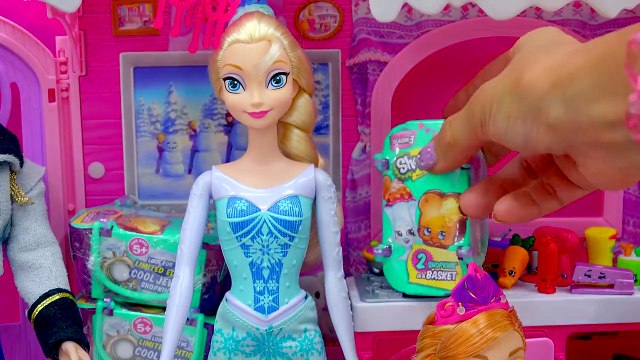 4 Shopkins Season 3 +2 Blind Bags with Disney Frozen Queen Elsa Hans + Anna Part 2