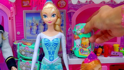 4 Shopkins Season 3 +2 Blind Bags with Disney Frozen Queen Elsa Hans + Anna Part 2