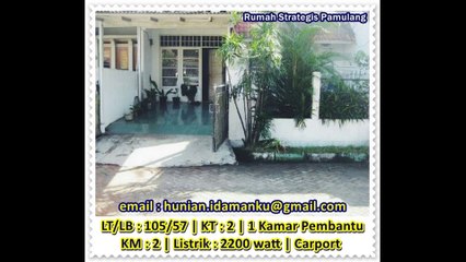 Dijual Murah Rumah Second Strategis di Pamulang Estate Tangerang Selatan (LT/LB : 105-57 M2)