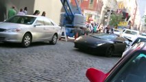 Matte Black LP640 Roadster Roaming NYC - Startup, Accelerations, Driving