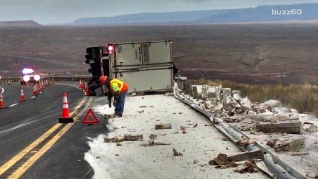 22 tons of pizza dough spills all over highway