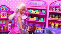 Elsa & Frozen Kids Grocery Store Challenge ❤ Barbie Supermarket Health Food Battle DisneyC