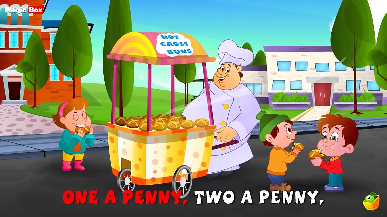 Karaoke: Hot Cross Buns Songs With Lyrics Cartoon/Animated Rhymes For Kids