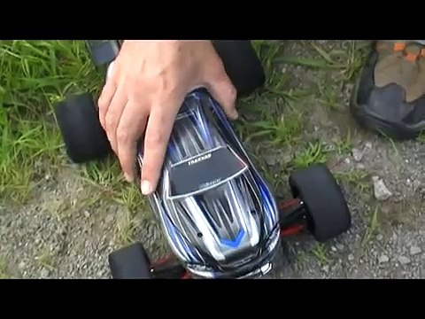 Traxxas mini E- revo VXL 1/16 top speed run @ 82 mph