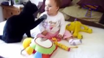 Funny cats and babies playing together   Cute baby & cat  compilation   FULL HD