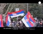 Kosovo Serbs protest in Mitrovica