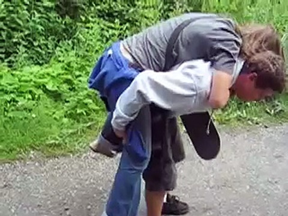 Drunken guy drops girl