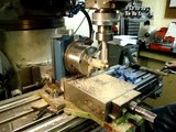 Milling squares from brass round stock on the Bridgeport milling machine