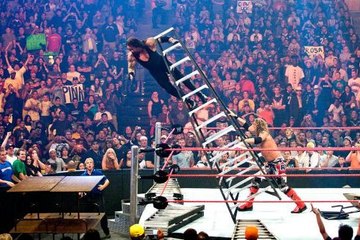 15 Superstars smashing through stacked tables- WWE Fury
