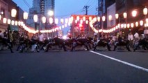 The Japanese traditional group dancing.It is lit by lanterns lighting tradition of Japan.
