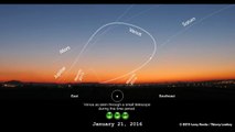 Venus in the morning sky forty-five minutes before sunrise from August 23 2015 to March 21 2016