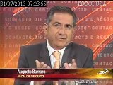 Entrevista al alcalde Augusto Barrera en Contacto Directo de Ecuavisa (31/07/2013)