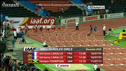 100m hurdles final world youth championships 2013, Yanique Thompson 12.94 world youth best