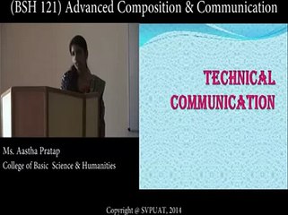 (BSH 121 Advanced Composition & Comm) Technical Comm.