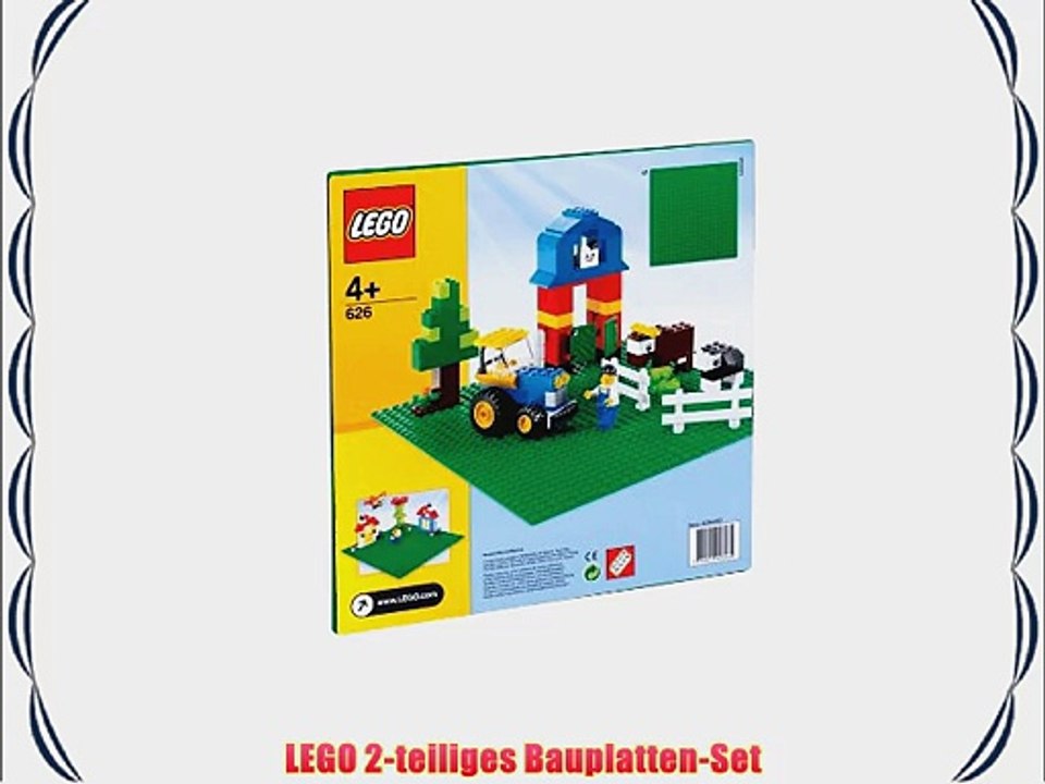 Lego 620 Blaue Bauplatte und 626 Bauplatte Rasen - 9120049246755
