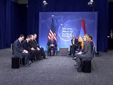 The meeting of Armenian president Serzh Sargsyan and USA president  Barak Obama