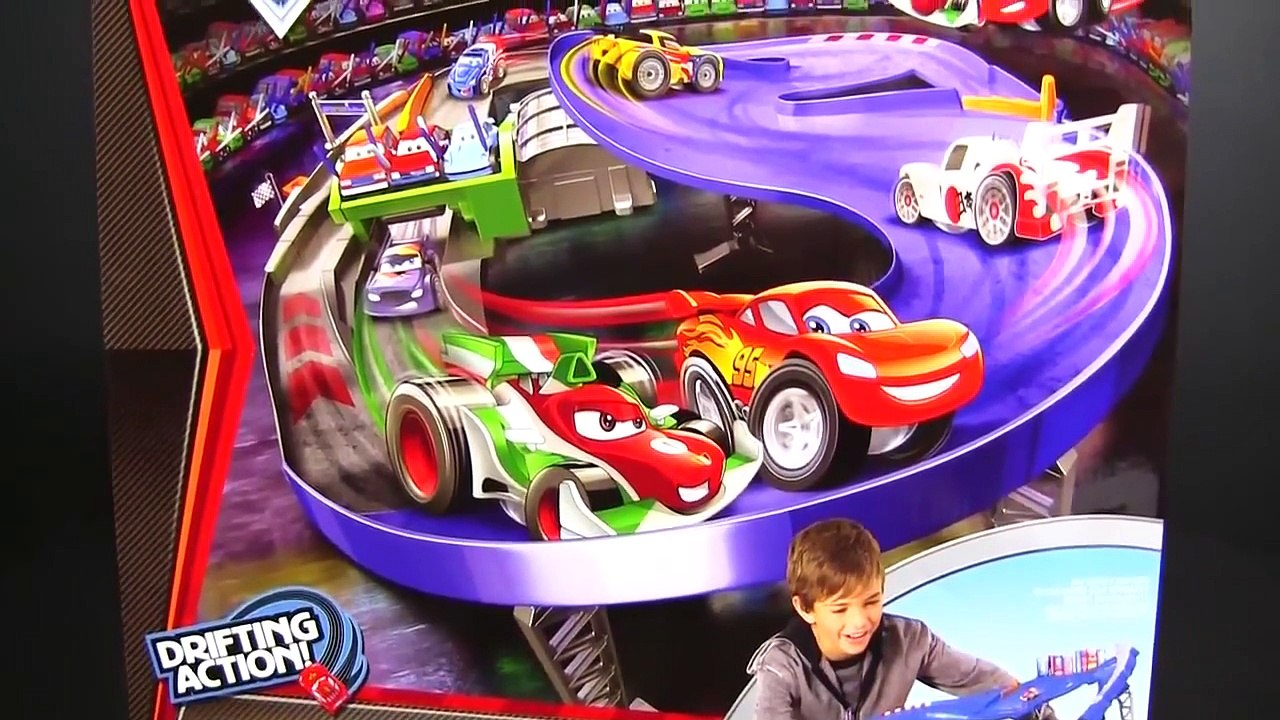 Micro Drifters Super Speedway Motorized Booster Track Cars 2 Disney Pixar Mattel Playset