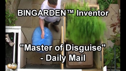 BIN GARDEN Kickstarter Master of Disguise - Daily Mail Hide away Trash can invention by Nick Staley